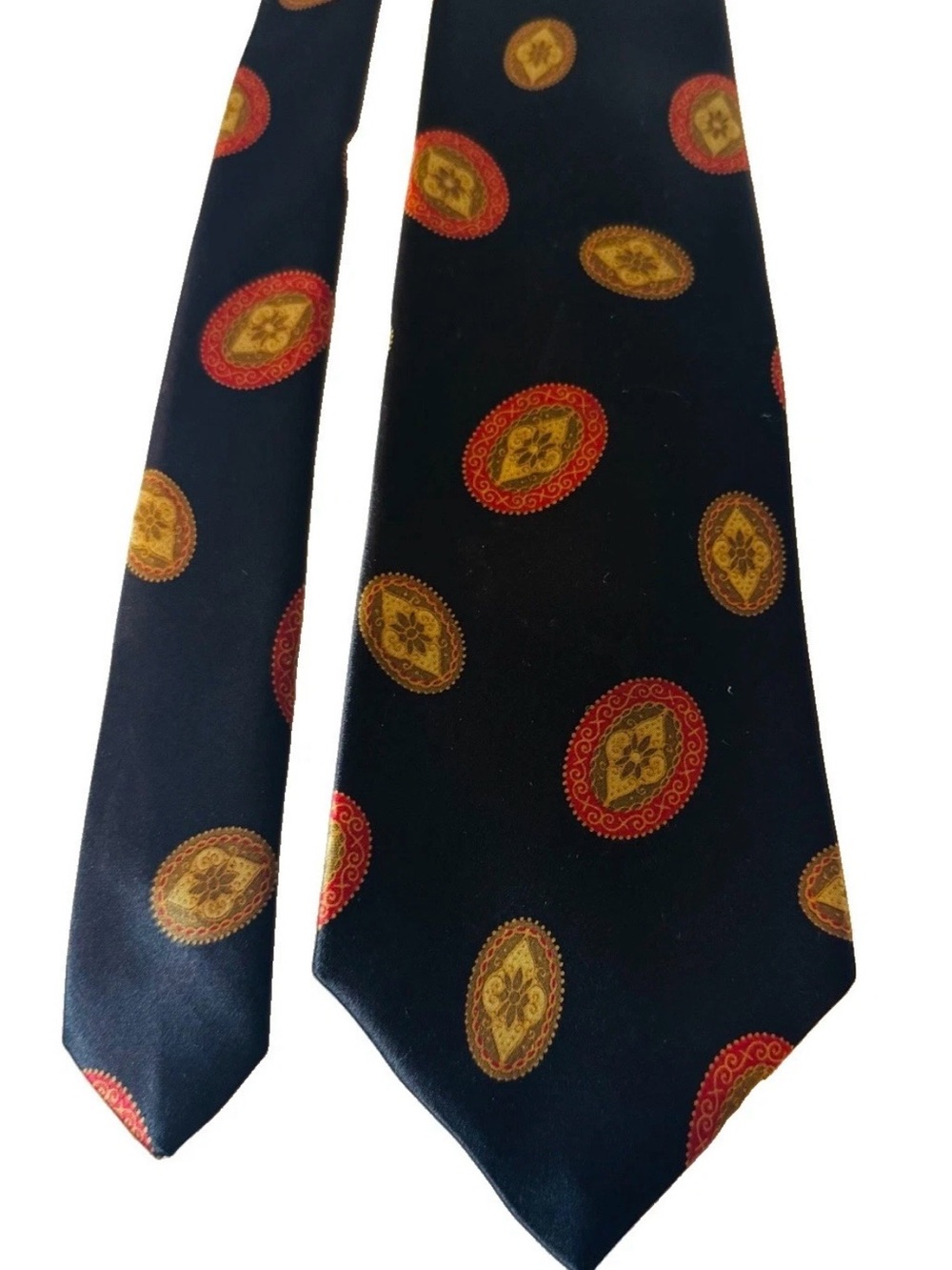 Christian Dior Monsieur Black With Medallion Silk Tie. #vintage